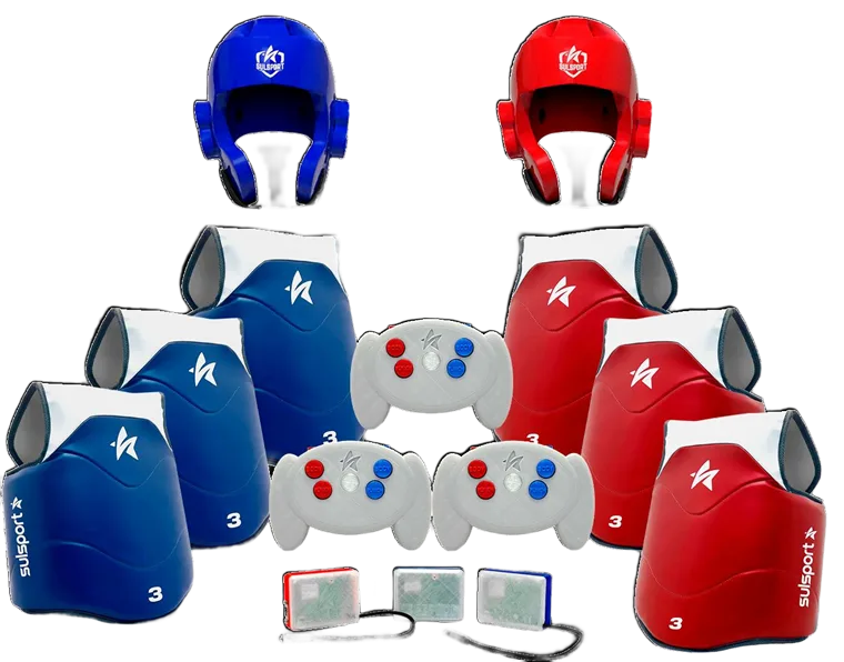 Kit completo SPE: capacetes, coletes eletrônicos, controles de árbitro e receptores
