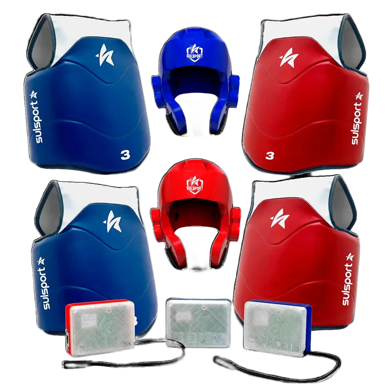 Kit Treino SPE: coletes, capacetes eletrônicos e controles de árbitro para academia